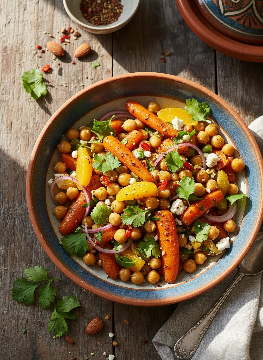 Ensalada de garbanzos y zanahorias al estilo marroquí