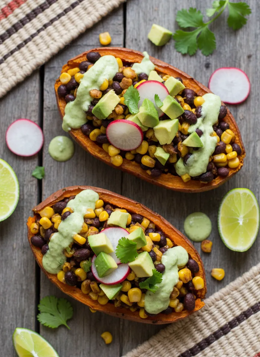 Batatas rellenas al estilo mexicano