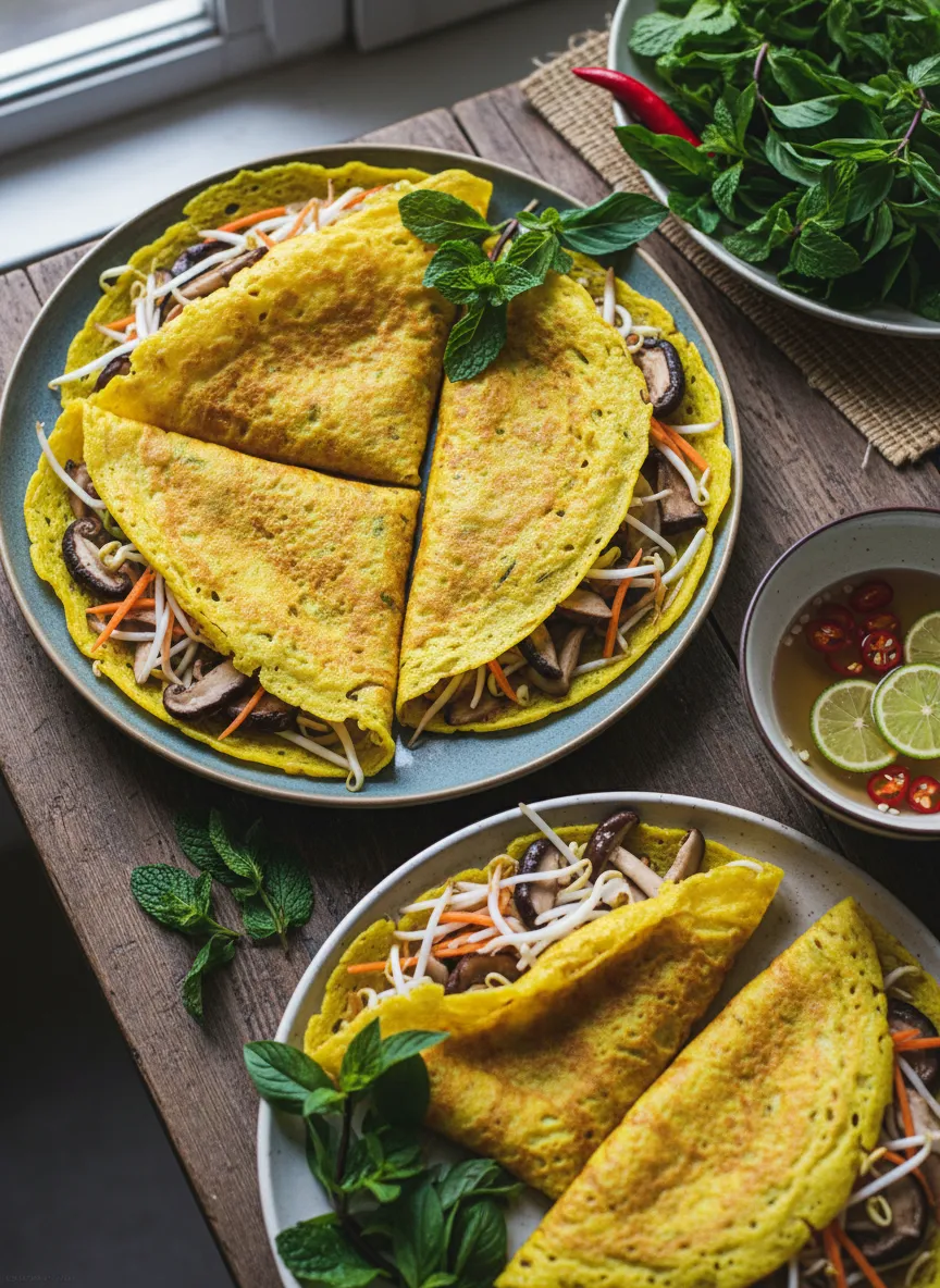 Crepes vietnamitas de verduras
