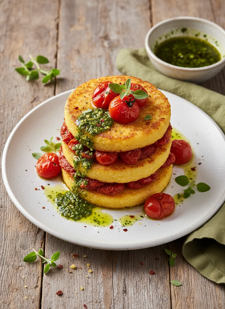 Torres de polenta al estilo italiano