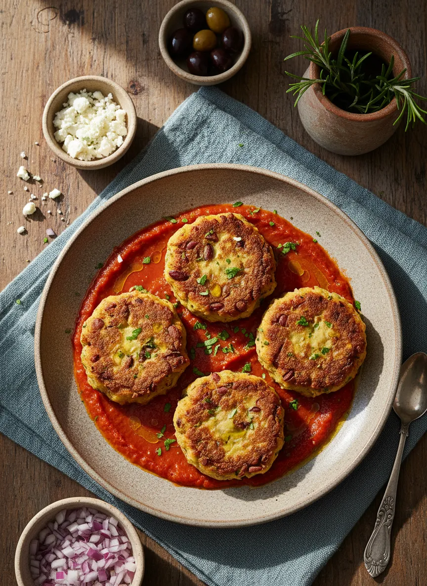 Tortitas sabrosas de alubias rojas
