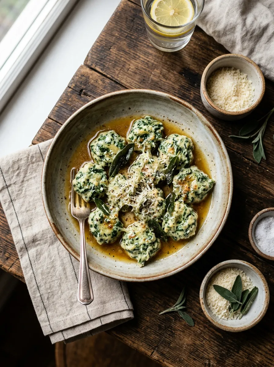 Malfatti de Espinacas y Ricotta