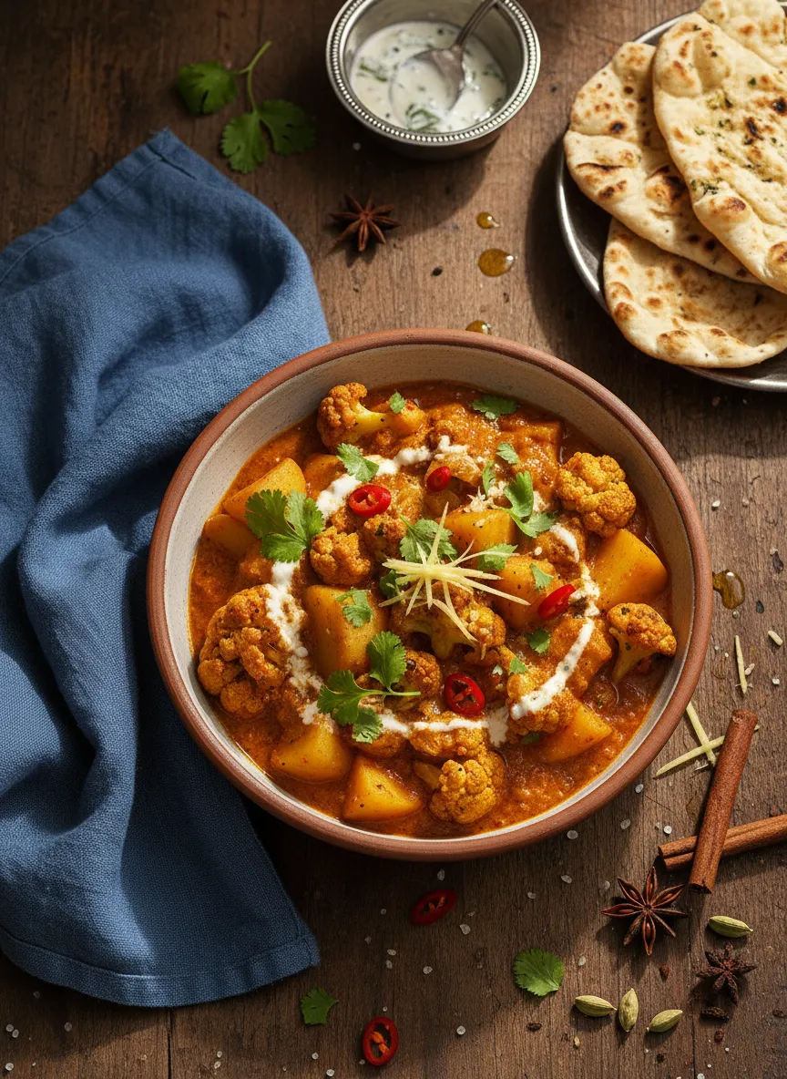 Curry indio de coliflor y patata