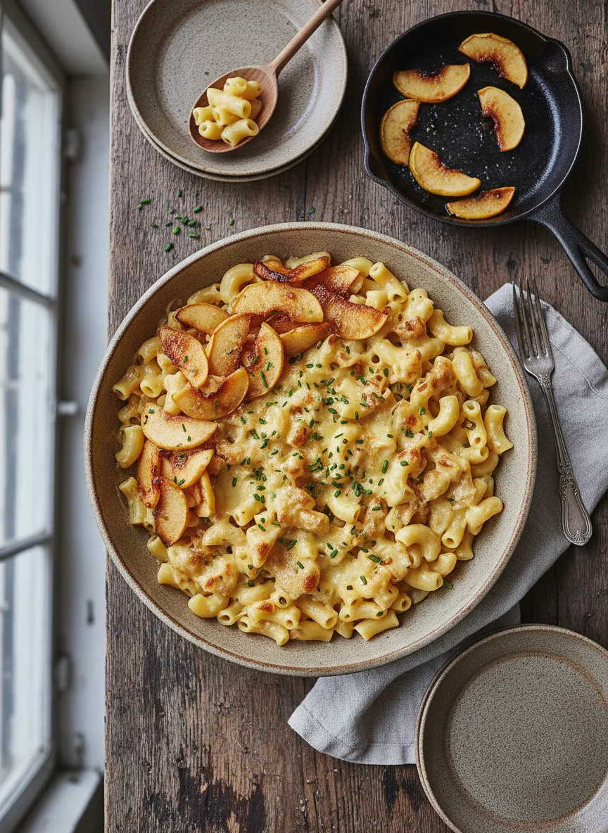 Älplermagronen suizos con manzanas